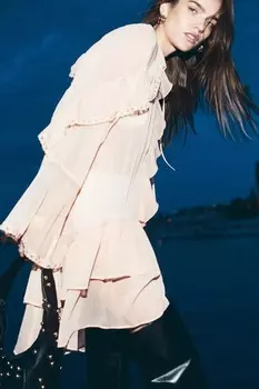 Шифоновое платье с воланами H&M, оранжевый