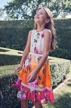 Шифоновое платье с вырезом и эффектом затенения Baker By Ted Baker, мультиколор