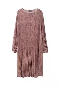 Шифоновое платье со складками на непрозрачной подкладке sheego, цвет Ros Gemustert