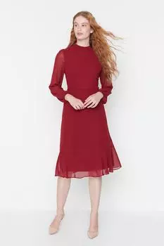 Шифоновое платье Trendyol, бургундия