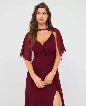 Шифоновое женское накидка на плечо Veneno En La Piel, гранатовый