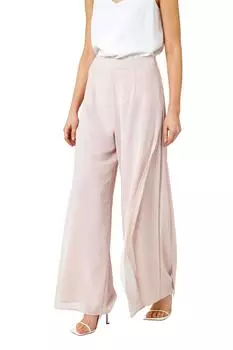 Шифоновые брюки Diamante с боковым разрезом Roman, бежевый