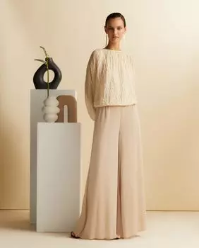 Шифоновые брюки-палаццо El Corte Ingls, золотой