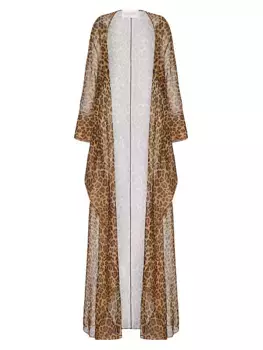 Шифоновый кафтан анималистического стиля Valentino Garavani, цвет animal print