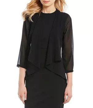Шифоновый кардиган с каскадом Calvin Klein, черный