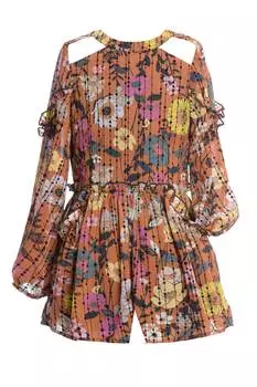 Шифоновый комбинезон с цветочным принтом для больших девочек Truly Me, цвет rust multi