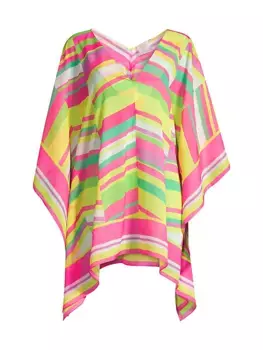 Шифоновый накидной кафтан с шевронным узором Milly, мультиколор