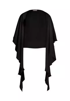 Шифоновый палантин с воланом Vera Mont, черный