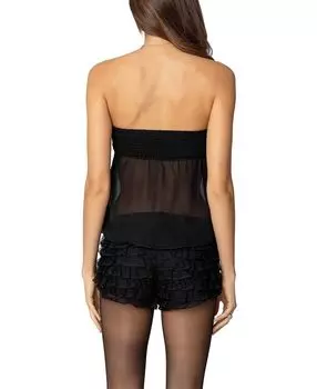 Шифоновый топ без бретелек с принтом «Морская звезда» Edikted, черный