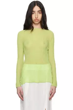 Шифоновый топ с крученым узором 2 Issey Miyake, зеленый