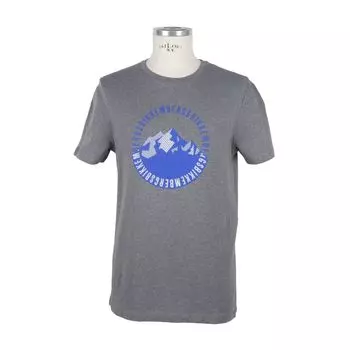 Шикарная хлопковая футболка с бархатным принтом Bikkembergs, серый