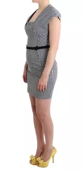 Шикарное однотонное платье-футляр с поясом на талии Gianfranco Ferre, черный/белый