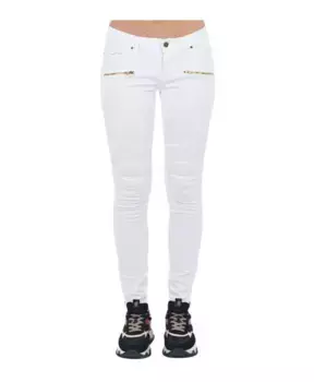 Шикарные байкерские джинсы из эластичного денима Frankie Morello, белый