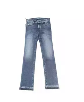 Шикарные джинсы узкого кроя с бахромой Jacob Cohn, синий