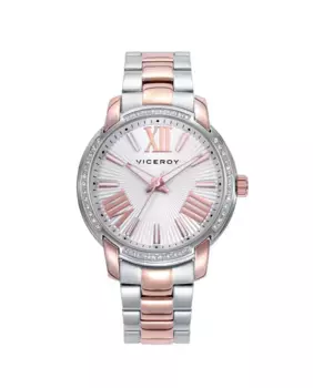 Шикарные многофункциональные женские часы из двухцветной стали Viceroy, мультиколор