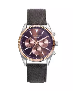 Шикарные мужские часы со стальным корпусом и черным нейлоновым ремешком Viceroy, коричневый