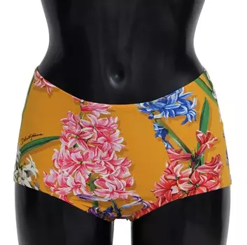 Шикарные плавки бикини с высокой талией и оранжевым цветочным принтом Dolce & Gabbana, оранжевый