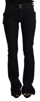 Шикарные расклешенные черные джинсы со средней посадкой John Galliano