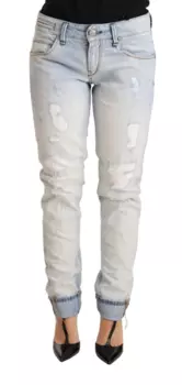 Шикарные светло-голубые джинсы с отворотом Yacht, Light Blue