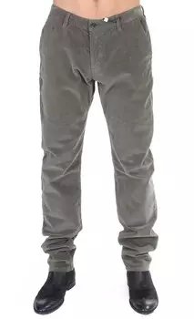 Шикарные зеленые вельветовые брюки прямого кроя Gianfranco Ferre, зеленый