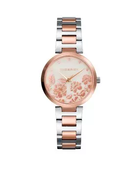 Шикарные женские часы 3 двухцветные стальные стрелки с розовым IP Viceroy, мультиколор