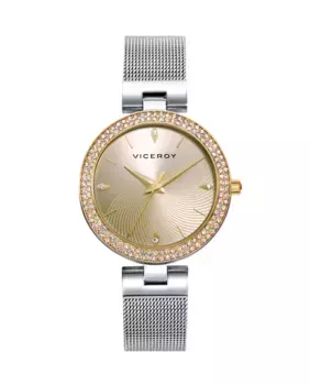 Шикарные женские часы с корпусом из миланской стали и сеткой Viceroy, серебрянный