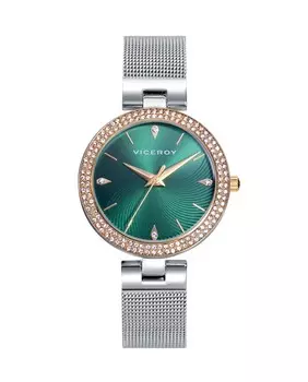 Шикарные женские часы с корпусом из миланской стали и сеткой Viceroy, серебро