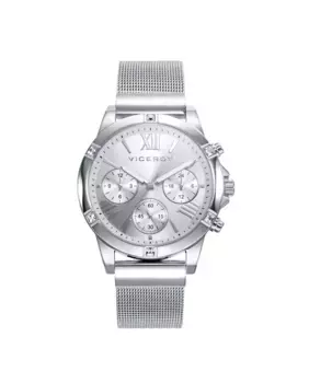 Шикарные женские часы со стальным корпусом и браслетом Viceroy, серебрянный