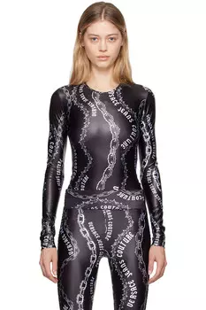 Шикарный боди с цепями Versace Jeans Couture, черный