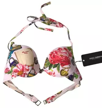 Шикарный цветочный бикини-топ Elegance Dolce & Gabbana, розовый