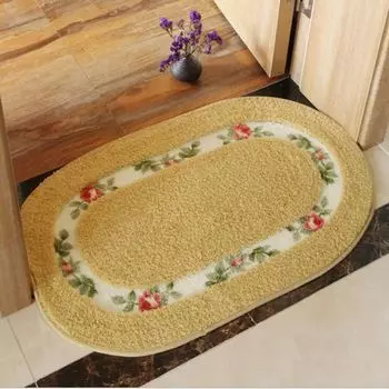Шикарный коврик для ванной овальной формы с цветами розы, коврик для дома, полиэстер, золото, 40 60 см ele eleoption