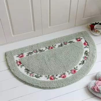 Шикарный коврик для ванной с цветами розы в форме полумесяца, коврик для дома, ковер, полиэстер, зеленый, 45 60 см ele eleoption