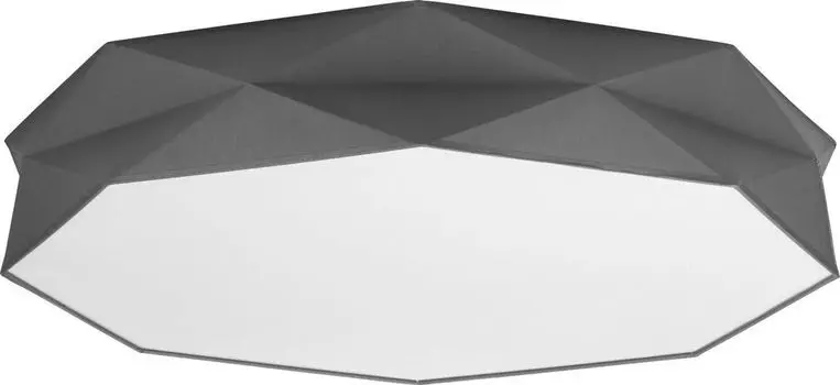 Шикарный потолочный светильник, современный черный тканевый восьмиугольный светильник Prima 6xE27, светильник для гостиной, столовой, прихожей BISO Licht-Erlebnisse, серый