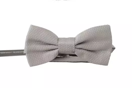 Шикарный серый шелковый галстук-бабочка Dolce & Gabbana