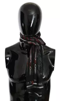 Шикарный шелковый шарф-бандана в монохромном исполнении Costume National, черный