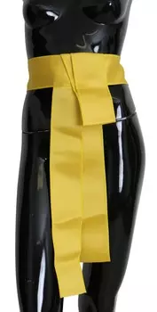 Шикарный шелковый желтый женский элегантный ремень Dolce & Gabbana