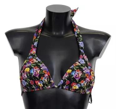 Шикарный топ бикини с цветочным принтом Dolce & Gabbana, черный