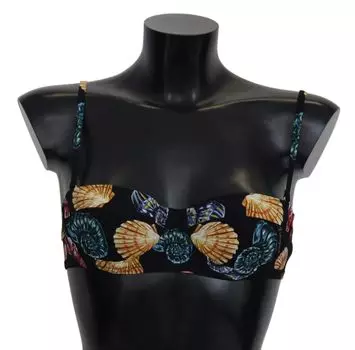 Шикарный топ бикини с принтом ракушек Dolce & Gabbana, черный