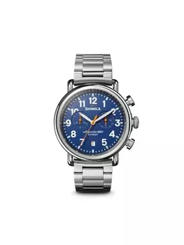 Shinola наручные часы The Runwell 2 Eye Chrono 41 мм, серебристый