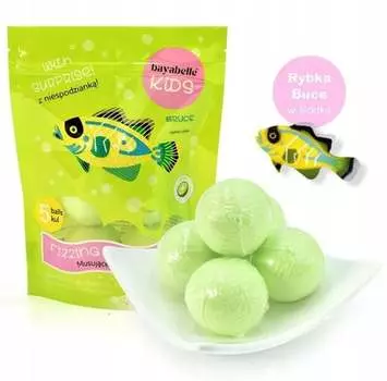 Шипучие бомбочки для ванны с игрушкой, киви, 5x50 г Bayabelle Kids, inna