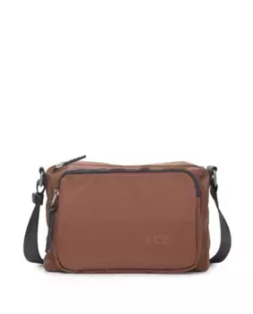 Широкая большая коричневая женская сумка через плечо Kcb