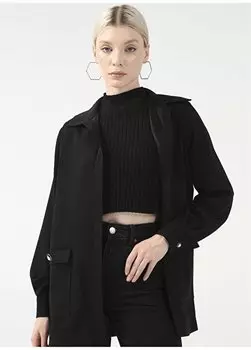 Широкая черная женская куртка YMN-25 Fabrika, черный