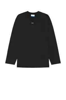 Широкая футболка с длинными рукавами Stamp Off-White, черный