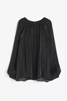 Широкая полупрозрачная блузка H&M, черный
