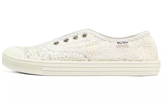Широкая посадка кеды женские низкие молочно-белые Skechers