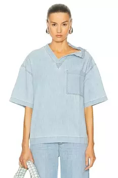 Широкая рубашка Bottega Veneta, цвет Bleached Light Denim