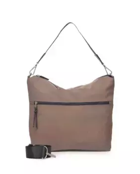 Широкая сумка на плечо серо-коричневого цвета Kcb, светло-коричневый