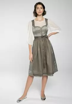 Широкая юбка в сборку FLAMINGO Spieth & Wensky, оливковый