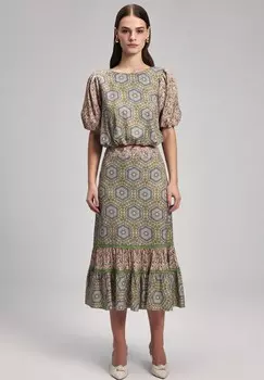 Широкая юбка в сборку PATRICIA adL, зеленый