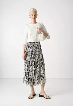 Широкая юбка в сборку VIKALA MIDI SKIRT VILA ROUGE, черный